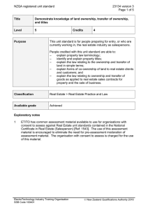 NZQA registered unit standard 23134 version 3  Page 1 of 5