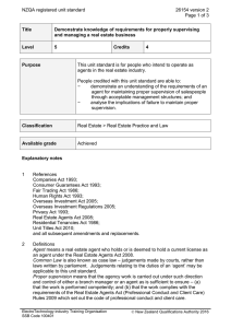 NZQA registered unit standard 26154 version 2  Page 1 of 3