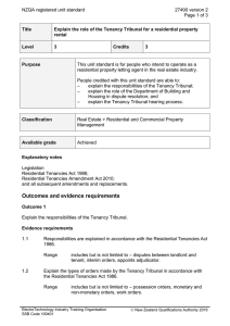 NZQA registered unit standard 27490 version 2  Page 1 of 3