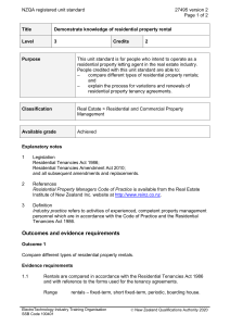NZQA registered unit standard 27495 version 2  Page 1 of 2
