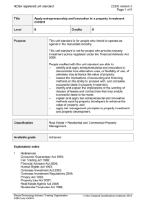 NZQA registered unit standard 22303 version 3  Page 1 of 5