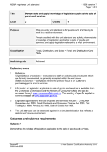 NZQA registered unit standard 11968 version 7  Page 1 of 3
