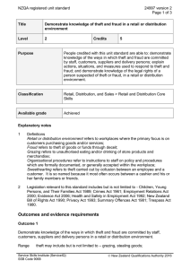 NZQA registered unit standard 24997 version 2  Page 1 of 3
