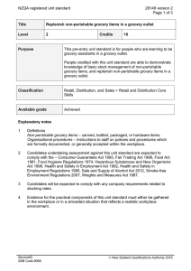 NZQA registered unit standard 28149 version 2  Page 1 of 3
