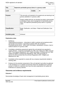 NZQA registered unit standard 28151 version 1  Page 1 of 3