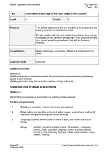 NZQA registered unit standard 402 version 5  Page 1 of 3