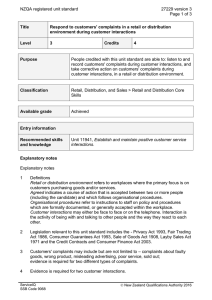 NZQA registered unit standard 27229 version 3  Page 1 of 3