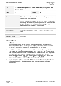 NZQA registered unit standard 28150 version 2  Page 1 of 4