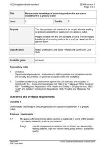 NZQA registered unit standard 28309 version 1  Page 1 of 3