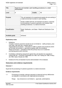 NZQA registered unit standard 28300 version 1  Page 1 of 3