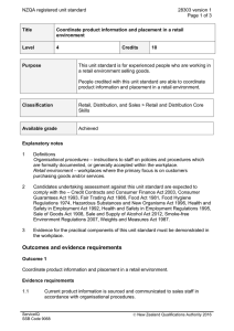 NZQA registered unit standard 28303 version 1  Page 1 of 3