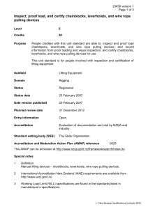 Inspect, proof load, and certify chainblocks, leverhoists, and wire rope