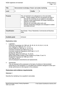 NZQA registered unit standard 23156 version 2  Page 1 of 4