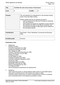 NZQA registered unit standard 23145 version 3  Page 1 of 5