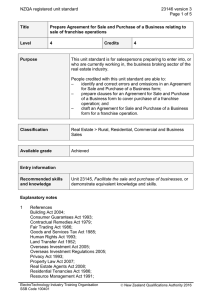 NZQA registered unit standard 23146 version 3  Page 1 of 5