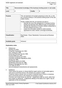 NZQA registered unit standard 23147 version 3  Page 1 of 4