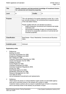 NZQA registered unit standard 23148 version 3  Page 1 of 4