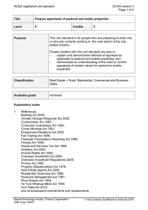 NZQA registered unit standard 23154 version 3  Page 1 of 4