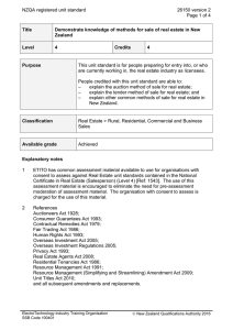 NZQA registered unit standard 26150 version 2  Page 1 of 4