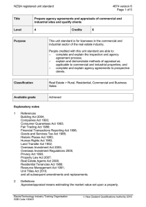 NZQA registered unit standard 4674 version 6  Page 1 of 5