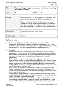 NZQA registered unit standard 26857 version 2  Page 1 of 4