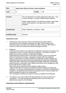 NZQA registered unit standard 26861 version 2  Page 1 of 4