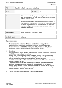 NZQA registered unit standard 26862 version 2  Page 1 of 3