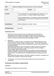 NZQA registered unit standard 26864 version 2  Page 1 of 3