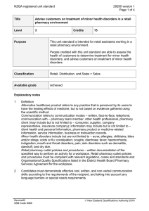 NZQA registered unit standard 29290 version 1  Page 1 of 4