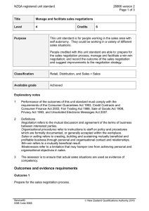 NZQA registered unit standard 26866 version 2  Page 1 of 3