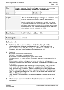 NZQA registered unit standard 26867 version 2  Page 1 of 3