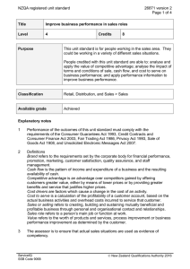 NZQA registered unit standard 26871 version 2  Page 1 of 4