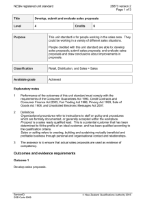 NZQA registered unit standard 26873 version 2  Page 1 of 3