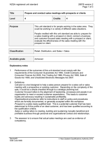 NZQA registered unit standard 26876 version 2  Page 1 of 3