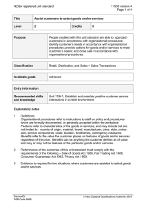 NZQA registered unit standard 11938 version 4  Page 1 of 4