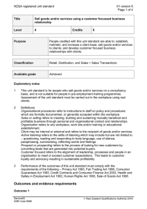 NZQA registered unit standard 61 version 8  Page 1 of 4