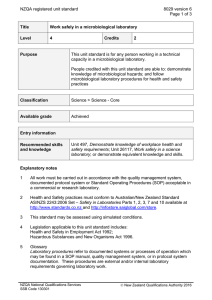 NZQA registered unit standard 8029 version 6  Page 1 of 3