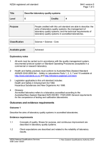 NZQA registered unit standard 8441 version 6  Page 1 of 3