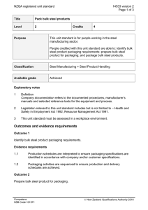 NZQA registered unit standard 14533 version 2  Page 1 of 3