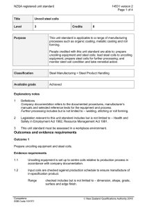 NZQA registered unit standard 14531 version 2  Page 1 of 4