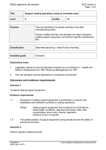 NZQA registered unit standard 9275 version 3  Page 1 of 2