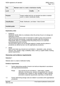 NZQA registered unit standard 28500 version 1  Page 1 of 3
