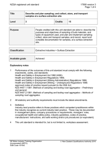 NZQA registered unit standard 17990 version 3  Page 1 of 4