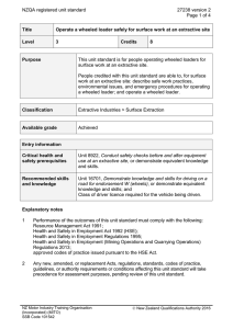 NZQA registered unit standard 27238 version 2  Page 1 of 4