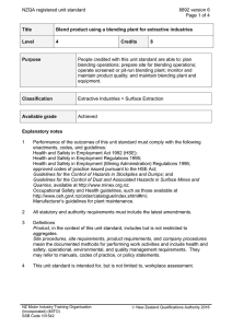 NZQA registered unit standard 8892 version 6  Page 1 of 4