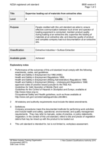 NZQA registered unit standard 8895 version 6  Page 1 of 3