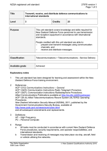 NZQA registered unit standard 27976 version 1  Page 1 of 3