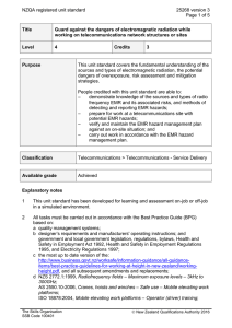 NZQA registered unit standard 25268 version 3  Page 1 of 5