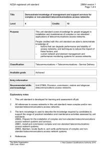 NZQA registered unit standard 28864 version 1  Page 1 of 4