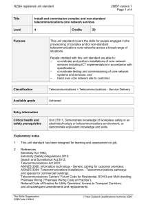 NZQA registered unit standard 28867 version 1  Page 1 of 4